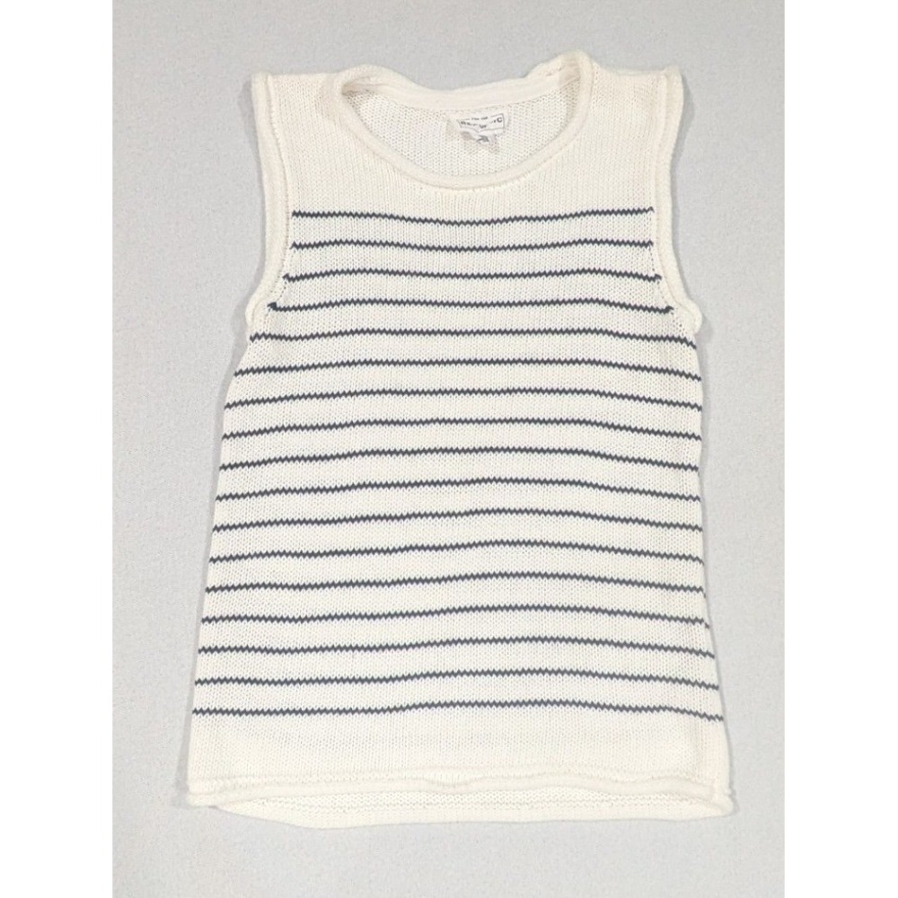 For The Republic Sweater Tank Womens Small White Navy Excellent Striped Knit